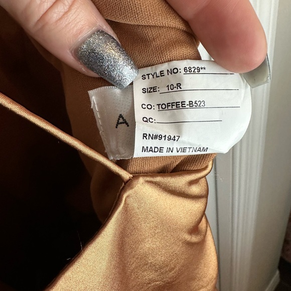 Size 10 After Six Dress in Toffee 6829 - Picture 5 of 5